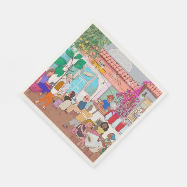 Café Macchiato Miramar-Papierservietten Serviette (Ecke)