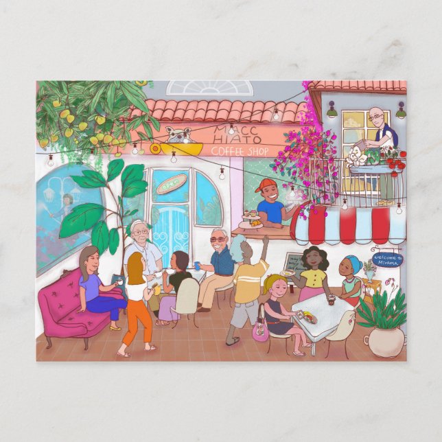 Café Macchiato Miramar Postkarte (Vorderseite)