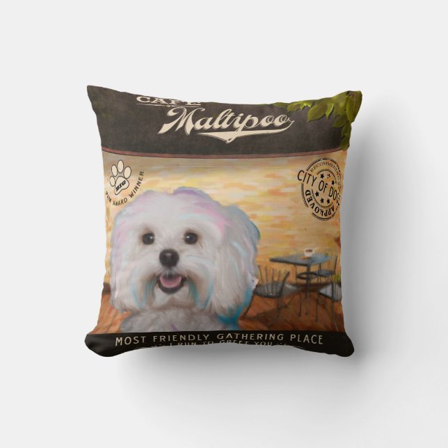 Café Maltipoo Kissen (Vorderseite)