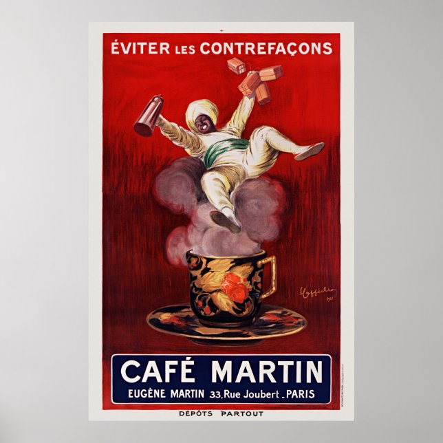 Cafe Martin French Art Deco Vintage Poster 1921 (Vorne)