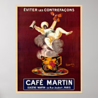 Cafe Martin Vintag Paris Frankreich Werbung