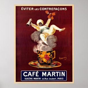Cafe Martin Vintag Paris Frankreich Werbung Poster