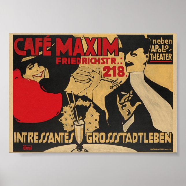 Cafe Maxim, Deutschland, Vintage Poster (Vorne)