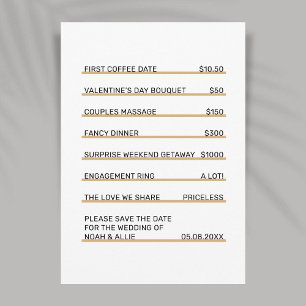 Café Menu Fun Unique Save the Date Invitation Einladung