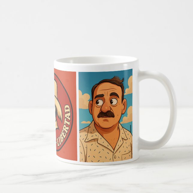 Café mit Luis Muñoz Marín. Karikatur Kaffeetasse (Rechts)