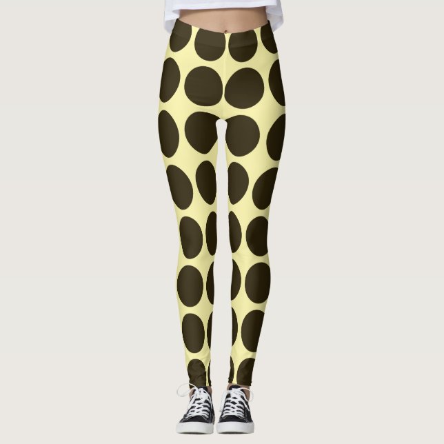 Café Mocha Cream Neutrale Punkte Leggings (Vorderseite)