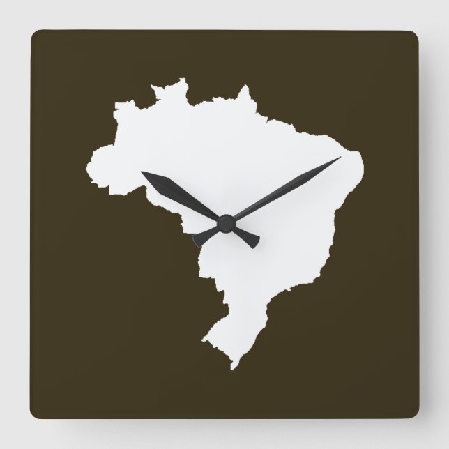 Café Mocha Festiva Brasilien auf dem Emporio Moffa Quadratische Wanduhr (Vorderseite)