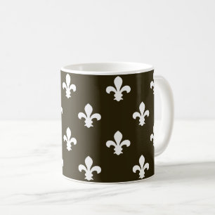 Café Mocha Neutral Fleur de Lys Kaffeetasse