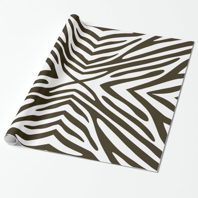 Café Mocha Neutral Zebra Geschenkpapier (Ungerollt)