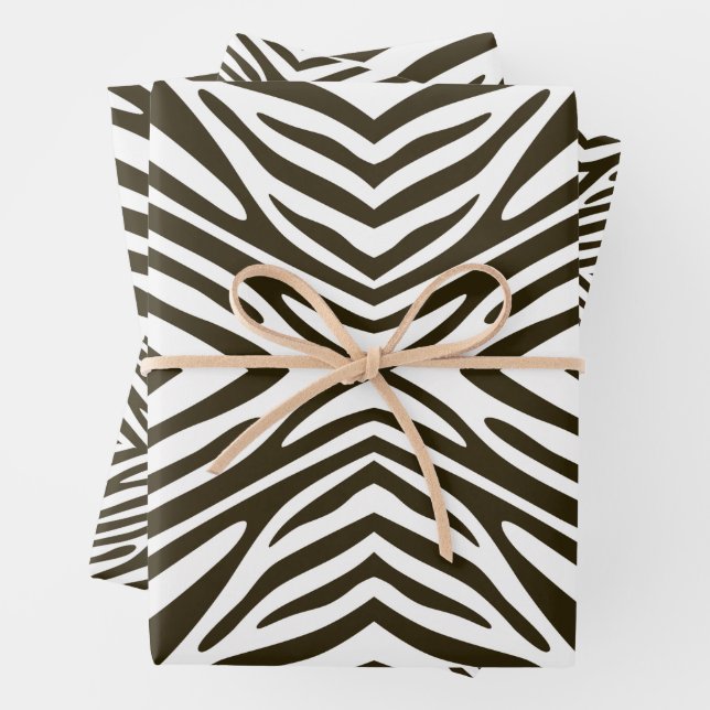 Café Mocha Neutral Zebra Geschenkpapier Set (Beispiel)