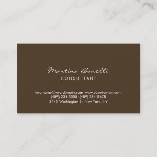 Cafe Noir Black Coffee Brown Minimal Business Card Visitenkarte