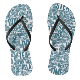 Café Nuage de Mots Text Thasse Flip Flops