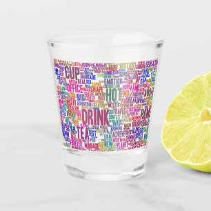 Café Nuage de Mots Text Thasse Schnapsglas