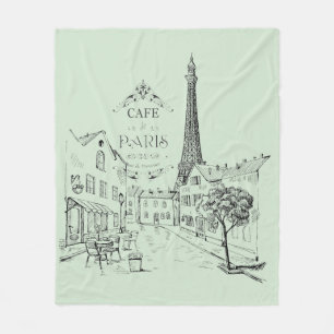Café Paris Fleece Blanket