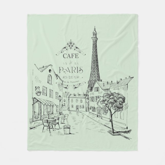 Café Paris Fleece Blanket (Vorderseite)