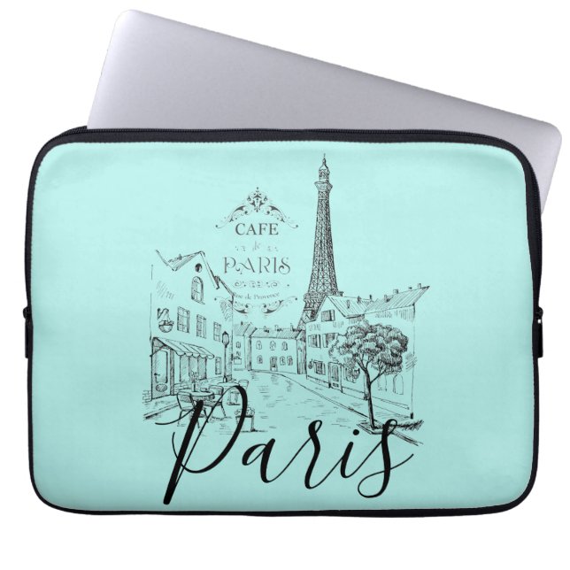 Café Paris Laptop Sleeve (Vorderseite)