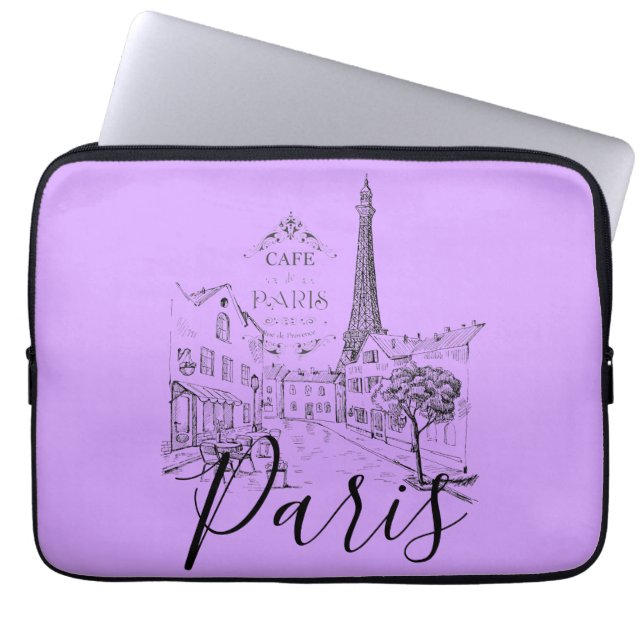Café Paris Laptop Sleeve (Vorderseite)