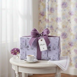 Cafe Paris mit benutzerdefinierter Hintergrundfarb Geschenkpapier
