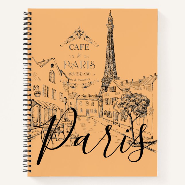 Café Paris Notebook Notizbuch (Vorderseite)