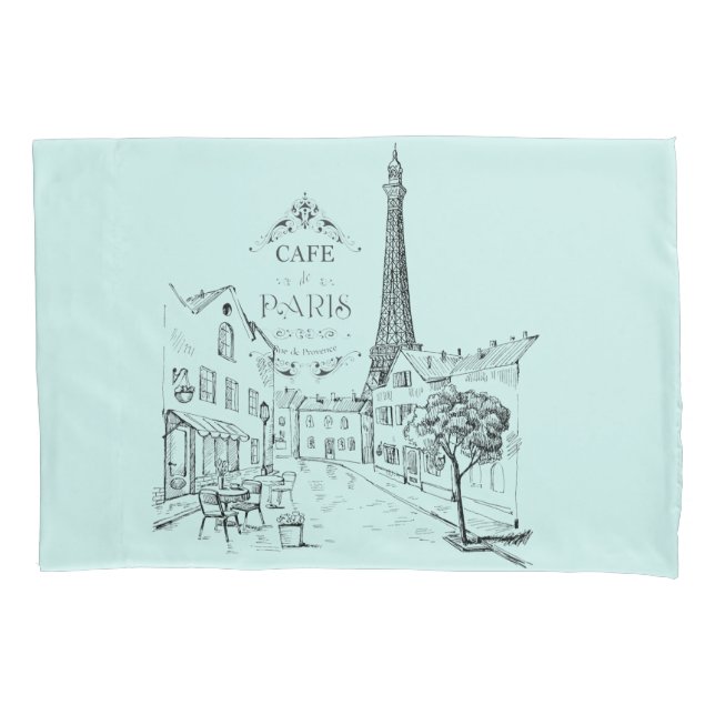 Café Paris Pillowcase Kissenbezug (Vorderseite)