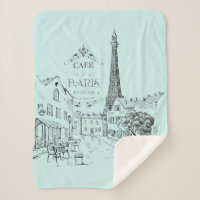 Café Paris Sherpa Blanket
