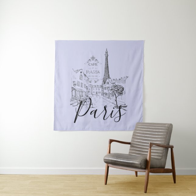 Cafe Paris Tapestry Wandteppich (Beispiel)