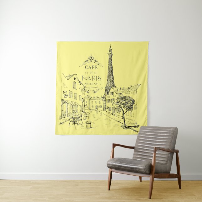 Cafe Paris Tapestry Wandteppich (Beispiel)