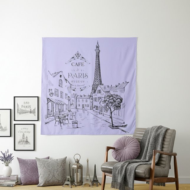 Cafe Paris Tapestry Wandteppich (Von Creator hochgeladen)