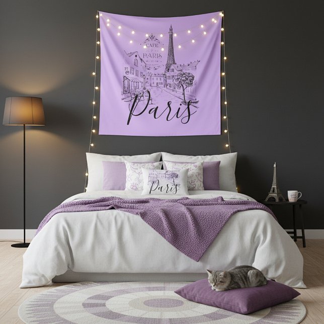 Cafe Paris Tapestry Wandteppich (Von Creator hochgeladen)