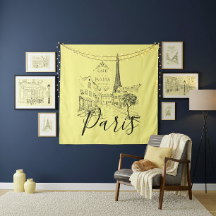 Cafe Paris Tapestry Wandteppich