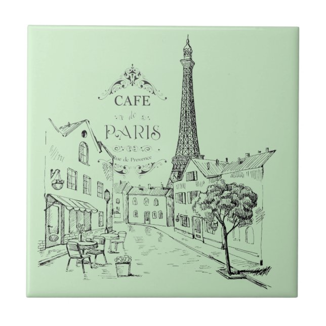 Café Paris Tile Fliese (Vorderseite)