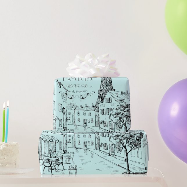 Café Paris Wrapping Paper Geschenkpapier (Partygeschenke)