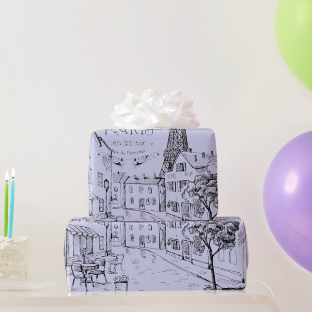 Café Paris Wrapping Paper Geschenkpapier (Partygeschenke)