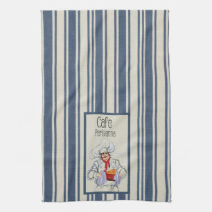 Cafe Parisienne dicker französischer Koch Vintage Geschirrtuch