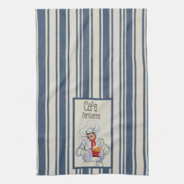 Café Parisienne Fat Französischer Koch Vintag Fran Geschirrtuch
