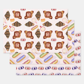 Cafe Pastries und Lattes Geschenkpapier Set