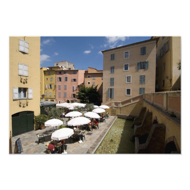 Café, Place de l'Eveche, Grasse, Fotodruck (Vorne)