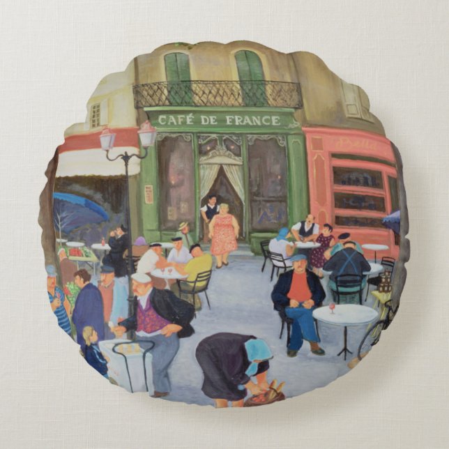 Café Provence Rundes Kissen (Vorderseite)