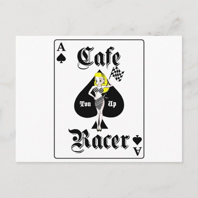 Cafe Racer Blonde Postkarte (Vorderseite)