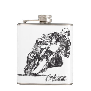 Cafe Racer Motorrad Mean Lean Vintage Stil Flachmann