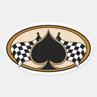 Café Racer / Motorrad Ovaler Aufkleber