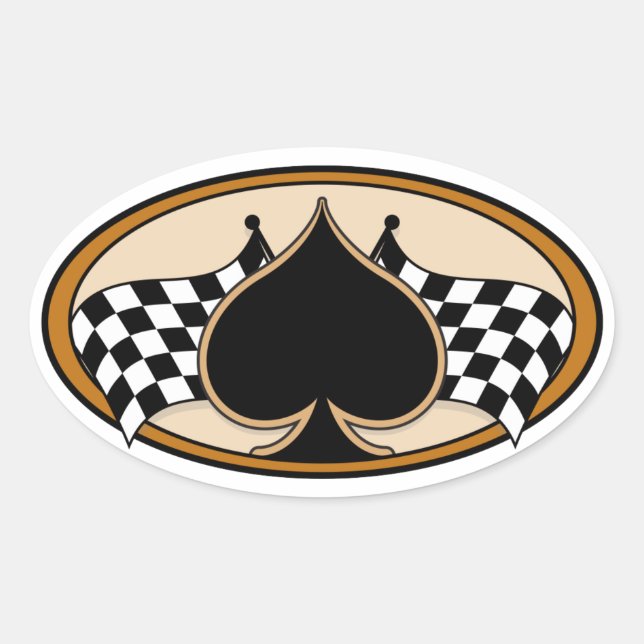 Café Racer / Motorrad Ovaler Aufkleber (Vorderseite)