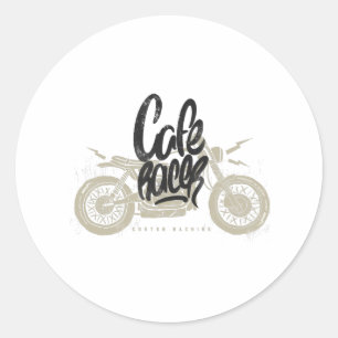 Cafe Racer Oldtimer-Motorrad Runder Aufkleber
