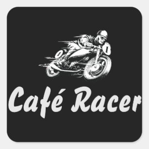 Café Racer Quadratischer Aufkleber