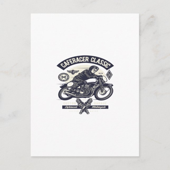Cafe Racer Rider Classic Postkarte (Vorderseite)
