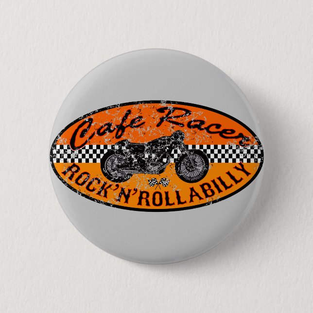 Cafe Racer Süchtiger Button (Vorderseite)