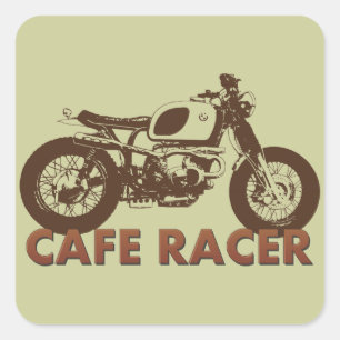 Cafe Racer Vintage Quadratischer Aufkleber