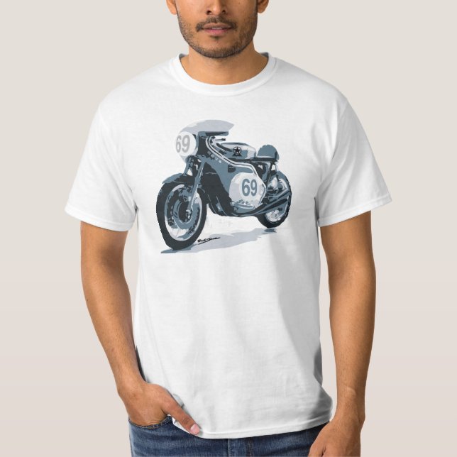 Café-Rennläufer-Klassiker-Motorrad T-Shirt (Vorderseite)