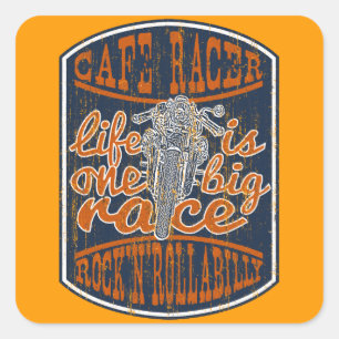 Café-Rennläufer Quadratischer Aufkleber