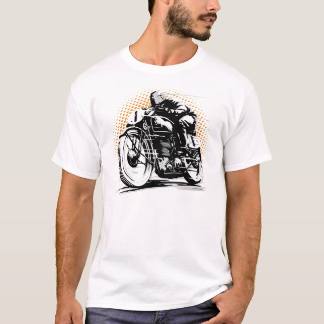 Café-Rennläufer-Reiter-Motorrad-T-Shirt T-Shirt (Vorderseite)